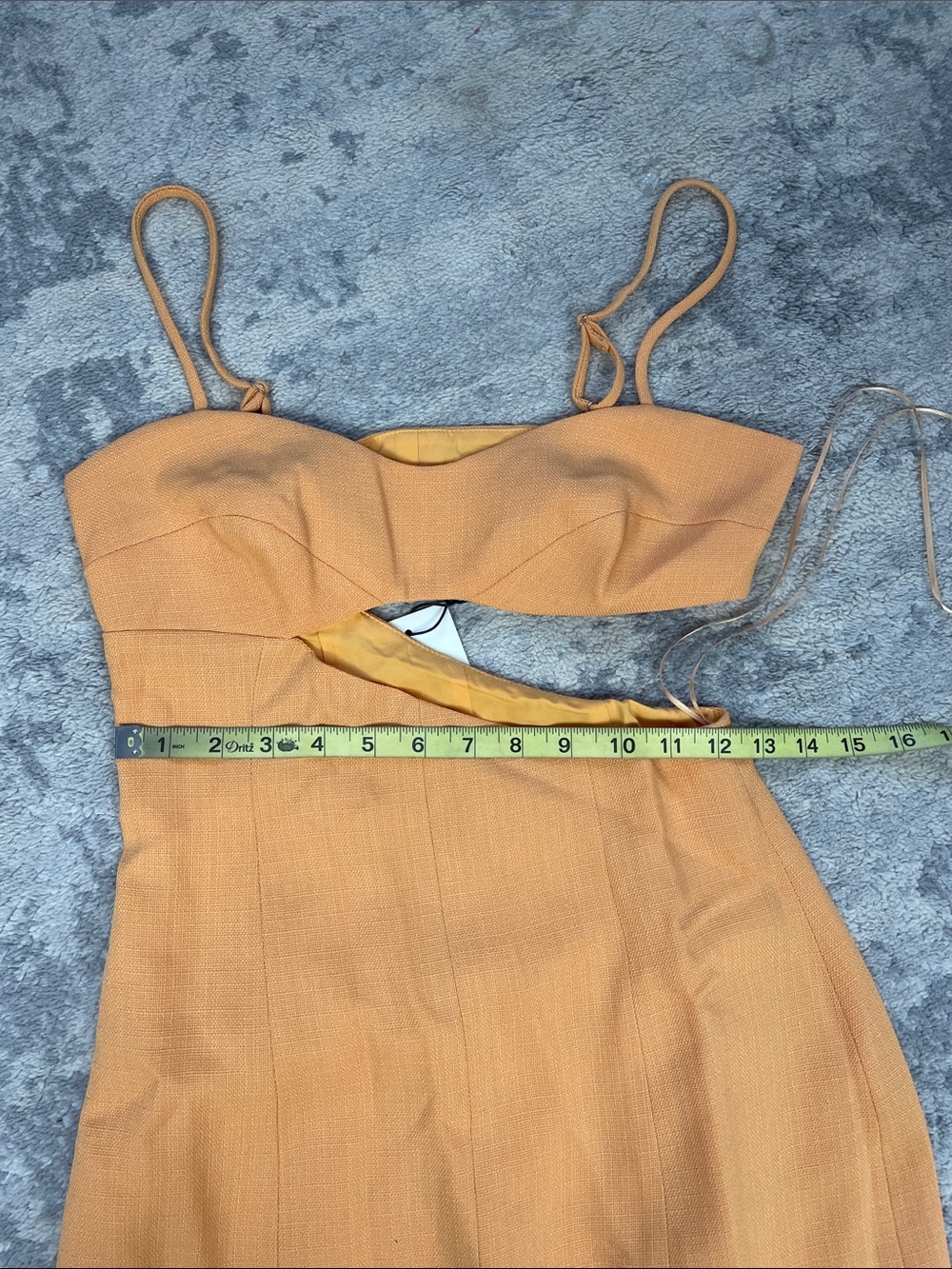NWT Atoir Laura Dress Side Cut Out Mango Orange Midi Sz 2 - Picture 9 of 12